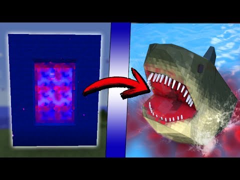 Minecraft COMO hacer un PORTAL a la DIMENSION de TIBURON | COMO HACER UN PORTAL DE TIBURON GIGANTE