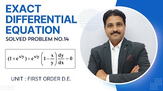 EXACT DIFFERENTIAL EQUATION SOLVED PROBLEM 14 | FIRST ORDER DIFFERENTIAL EQUATION