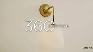 1_Watch A Video About the Comfrey Warm Brass and Glass Wall Sconce