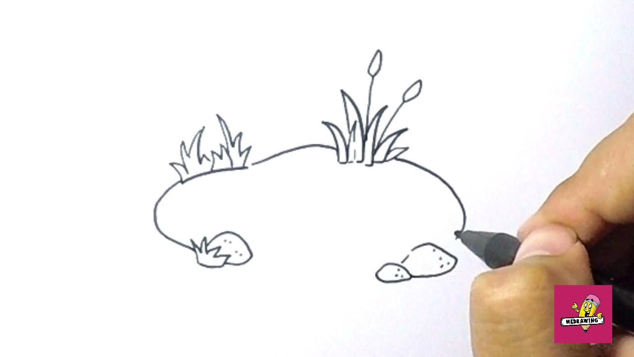 How to Draw Pond | Drawing Easy Step by Step