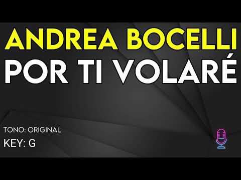 Andrea Bocelli - Por Ti Volaré - Karaoke Instrumental