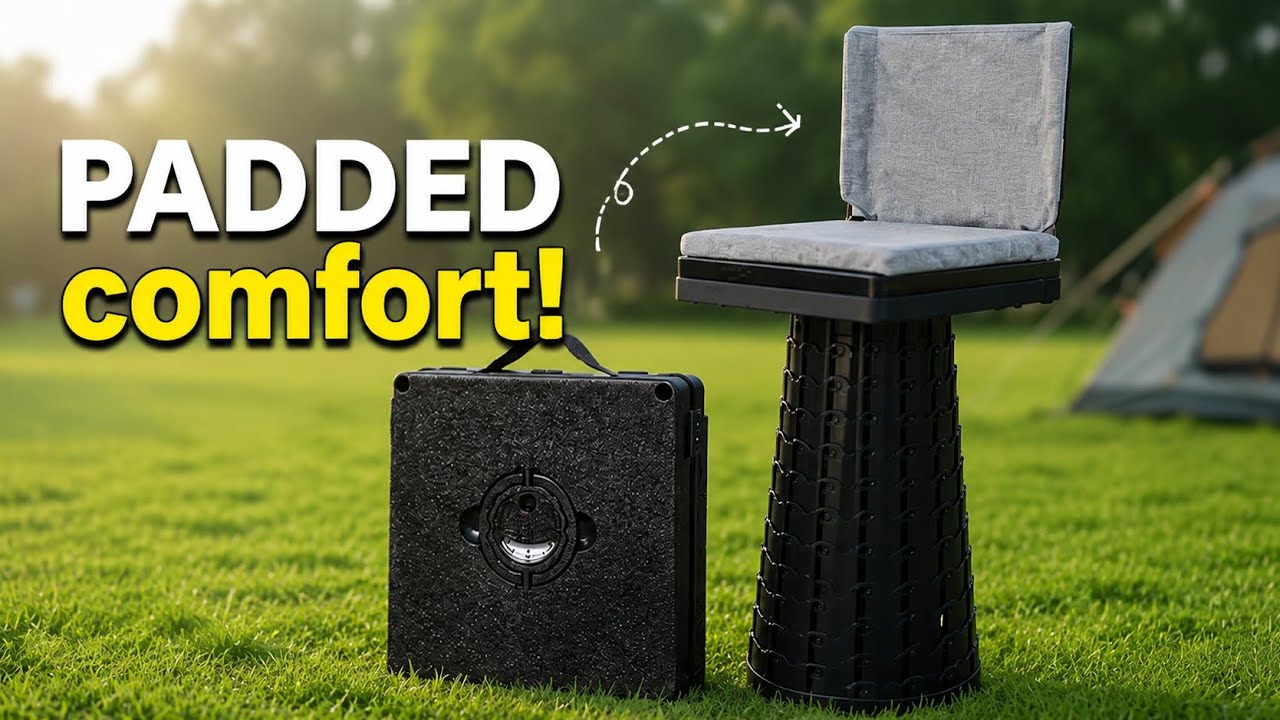 24th Gen Collapsible Stool with Backrest 1000LB product video Locyop