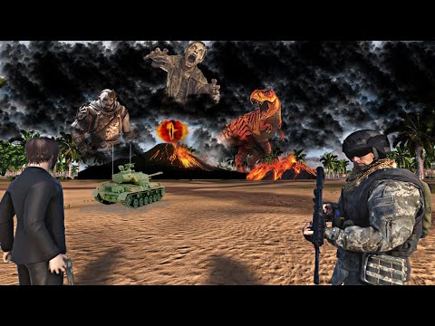 SAURON ATTACKS HUMAN TOWN WITH NEW MUTANT TREX - Epic Battle Simulator 2 - UEBS 2