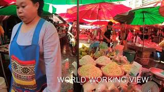 Bangkok Food MarketShopping at Klong Toey Market. タイ　バンコク　クロントーイ市場　散歩風景
