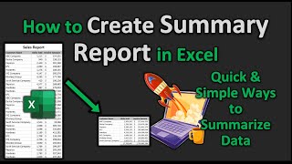 How to Create a Summary Report in Excel -  Quick & Simple Ways to Summarize Data (MS Excel Tutorial)