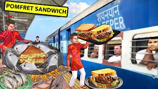 Mumbai Railway Station Tawa Pomfret Sandwich Train