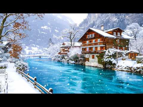 Interlaken Schweiz mit SCHNEE bedeckt ❄️ Schweiz 4K 🇨🇭