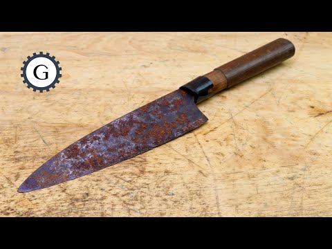 $5 Rusty Japanese Knife Restoration