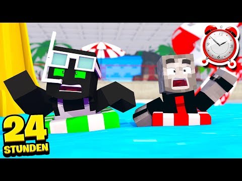 LOCKED IN THE SWIMMING POOL FOR 24 HOURS?! - Minecraft [German/HD]