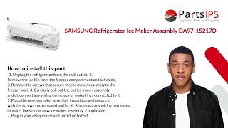 Samsung Refrigerator Ice Maker Assembly DA97-15217D - PartsIPS