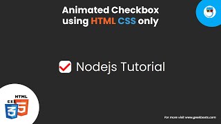 Take Your Forms to the Next Level with Animated Checkbox Design in HTML CSS | Geekboots
