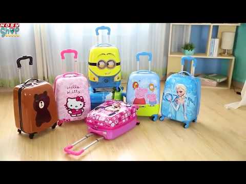 3d cartoon luggage trolley bag for children