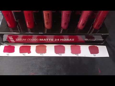 BATOM LÍQUIDO MATTE 24 HORAS 45 AO 50 MAX LOVE BOX COM 48 UN
