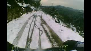 preview picture of video 'MTB sobre nieve en Begues. 23.02.2013. Terra roja. Btteros del Garraf'