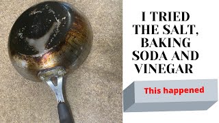 WASHED MY PAN WITH SALT, BAKING SODA AND VINEGAR || And this happened!!!
