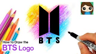 How to Draw the BTS Logo 💖🎶 Galaxy Heart Background