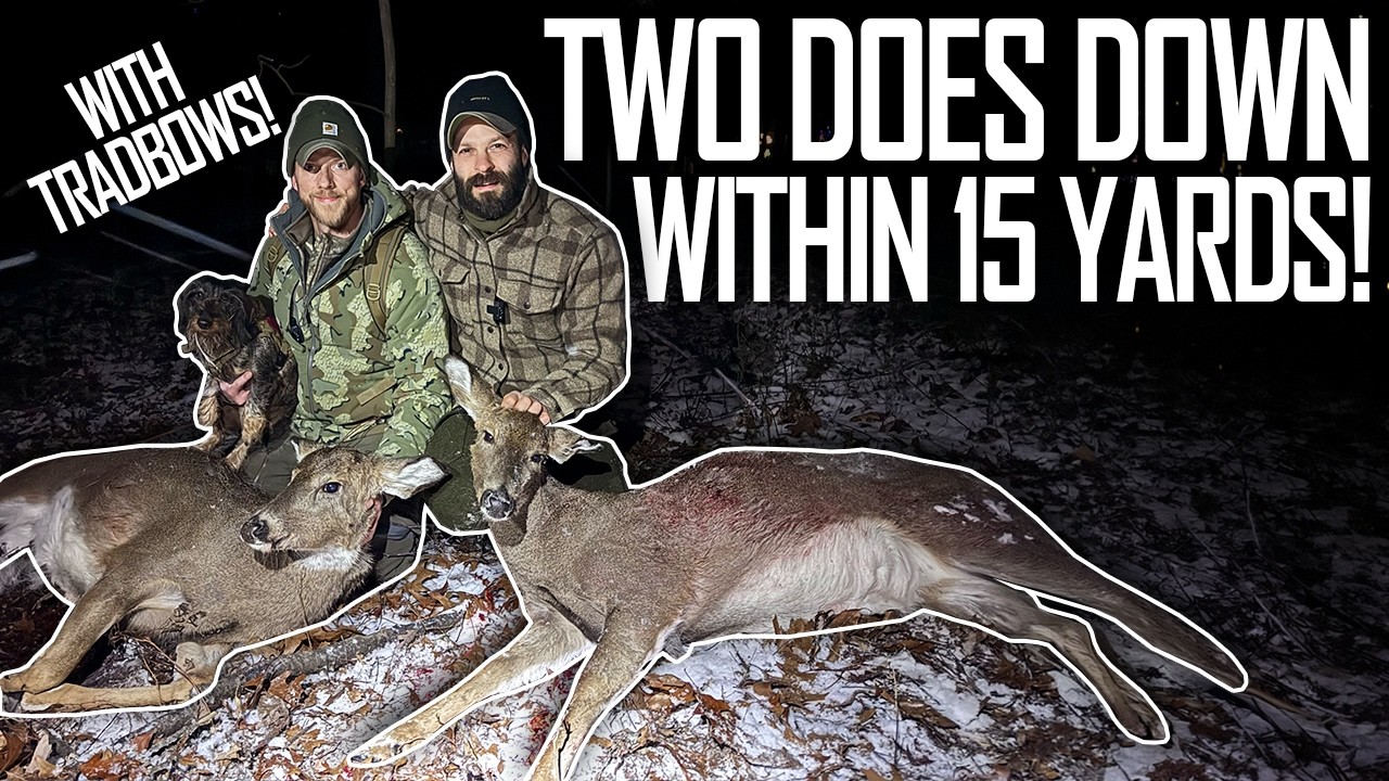 THE DOUBLE DOE - Two Deer Down Within 15 Yards | Traditional Bowhunting