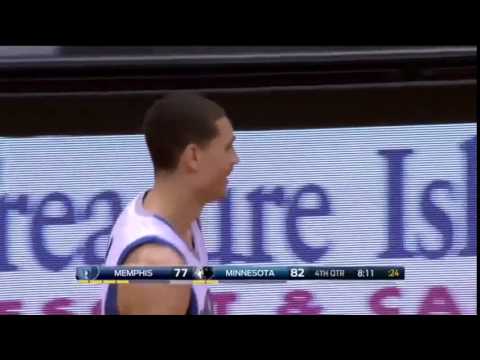 Zach LaVine rises up for a vicious one handed slam off the fast break