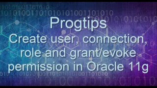 Create user, connection, role and grant, evoke permission in Oracle 11g