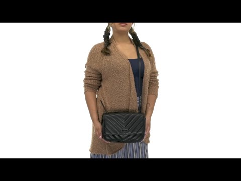 DKNY Sina Medium Flap Shoulder Bag Cashmere One Size: Handbags