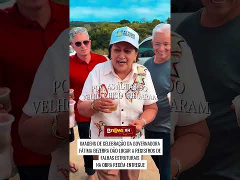Imagens de celebração de Fátima Bezerra dão lugar a registros de falhas na obra recém-entregue