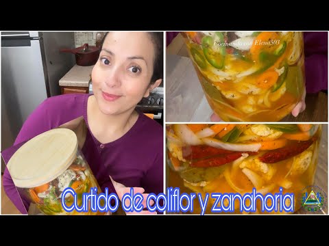 💥 Curtido de Coliflor y Zanahoria 🥕 Salvadoreño / Encuertido de Coliflor para pupusas 