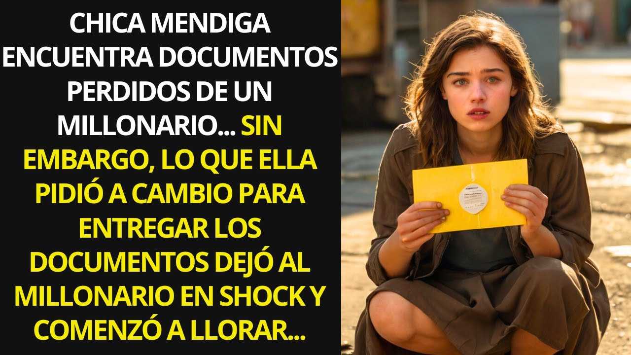 CHICA MENDIGA ENCUENTRA DOCUMENTOS PERDIDOS DE UN MILLONARIO...PERO LO QUE ELLA PIDIÓ A CAMBIO...