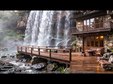 Hidden Gorge Home Behind a Forest Waterfall | Cozy Sustainable House Design (AI Concept)