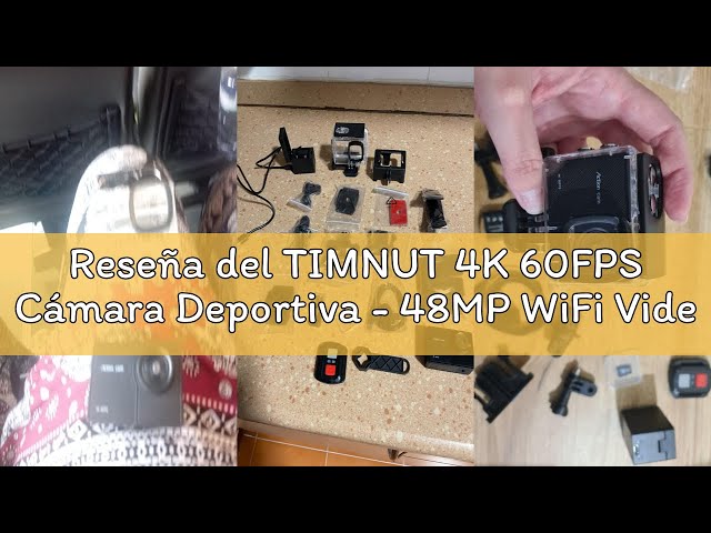 Vídeo relacionado con TIMNUT Cámara Deportiva con Pantalla Táctil 4K60FPS, 40M Cámara Subacuática con Tarjeta SD 64G, 48MP Videocámara HD WiFi con EIS, Zoom 8X, Cámara de Acción con 2 baterías de 1350 mAh