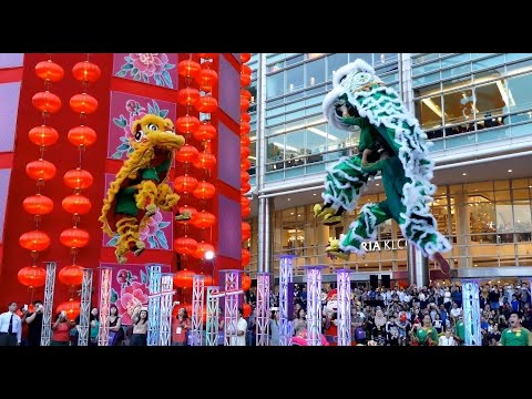 CNY2017~ Acrobatic Double Lion Dance (舞獅 Múa Lân) by Khuan Loke 群乐龙狮团@Suria KLCC (19/1/2017) 4K UHD