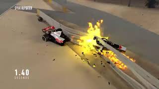 The accident of Roman Grosjean. Bahrain Grand Prix. 2020. 2