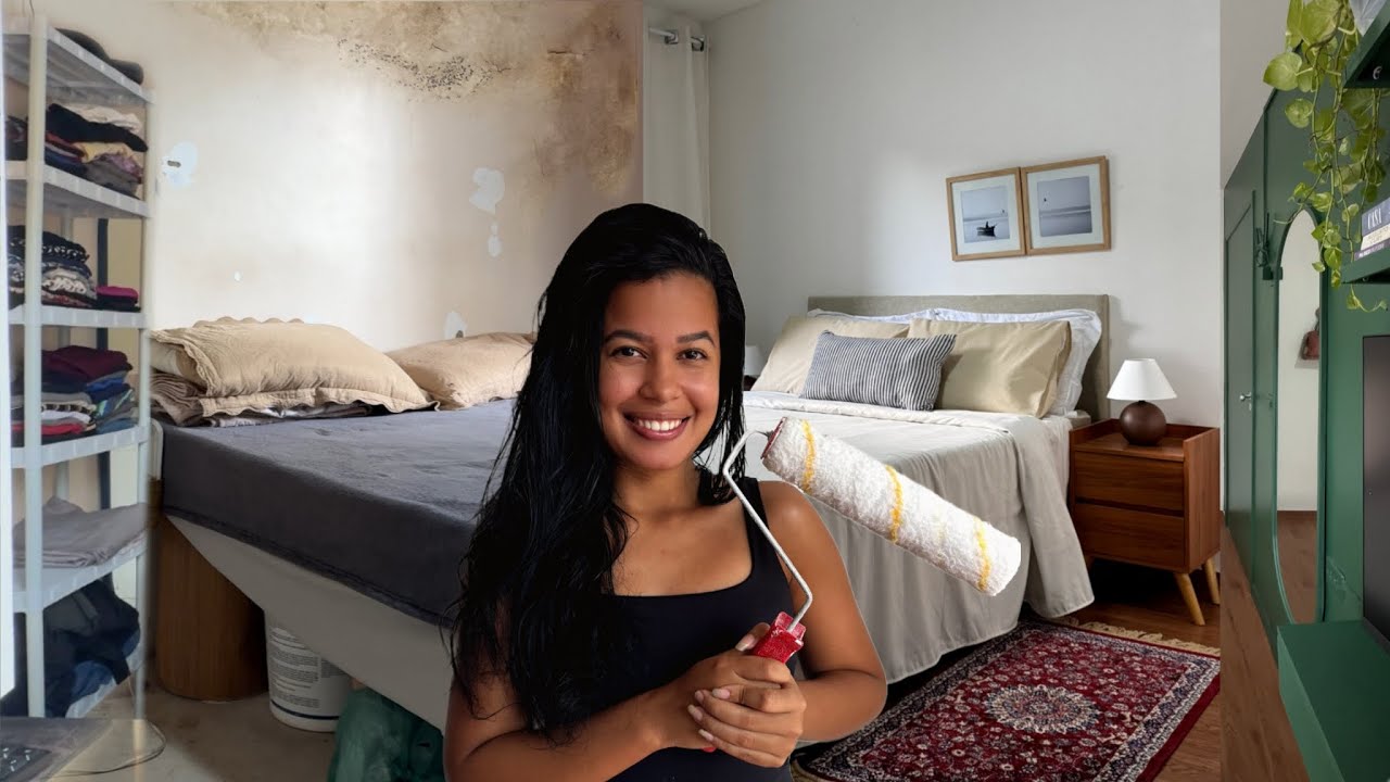 Transformei um quarto de casal pequeno gastando pouco (antes e depois + passo a passo)