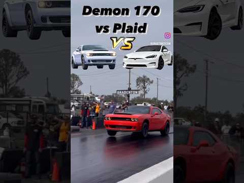 Tesla Plaid VS Challanger Demon 170 ( the fastest production car in 1/4 according to dodge)