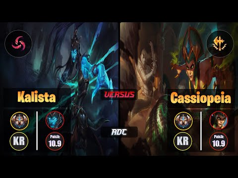 Challenger KALISTA [Hail of Blades] (ADC) VS  CASSIOPEIA - Challenger KR Patch 10.9