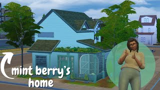 Mint Berry Starter Home Speed Build || The Sims 4