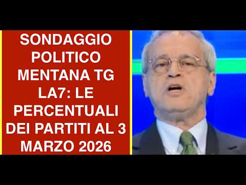 SONDAGGIO POLITICO MENTANA TG LA7: LE PERCENTUALI DEI PARTITI AL 3 MARZO 2026