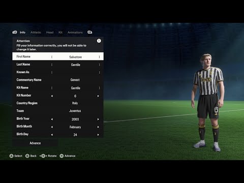 How to Create Salvatore Gentile in FC24