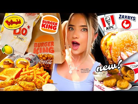 Eating NEW FAST FOOD MENU ITEMS For 24 HOURS!! *hot releases!!*