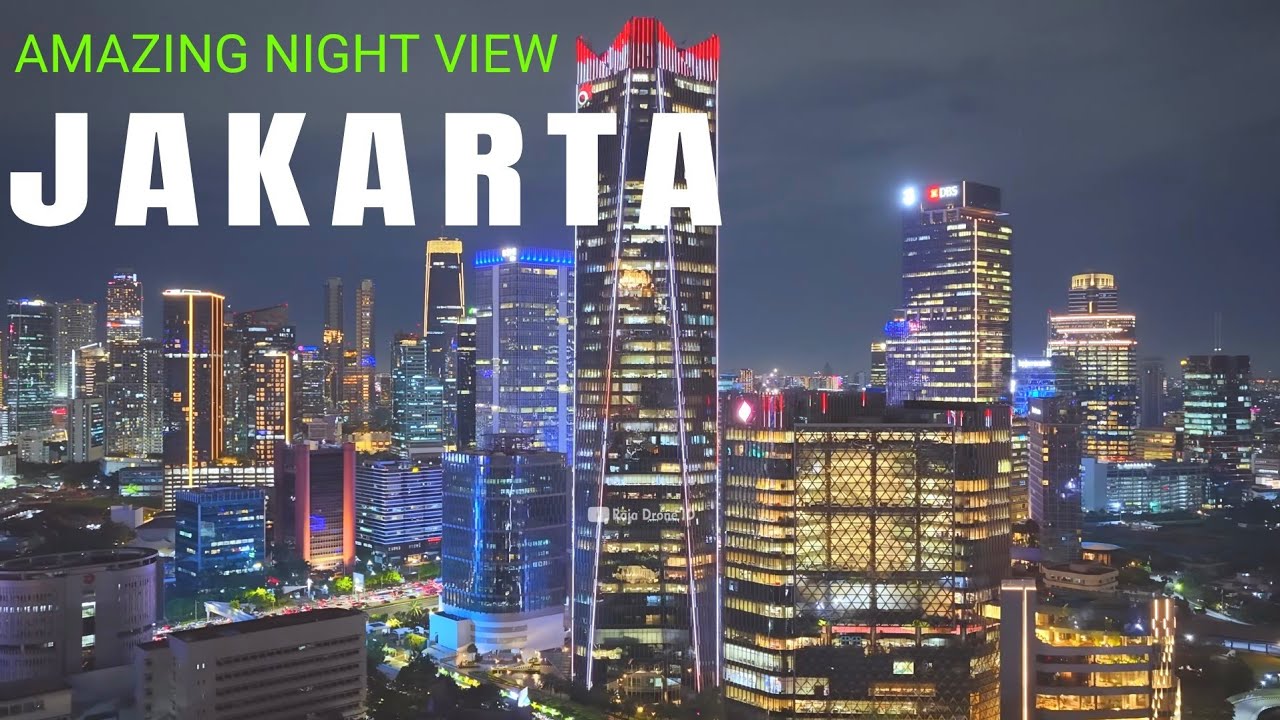 Pesona Kota Jakarta Malam Hari dari Udara dengan Drone 2026
