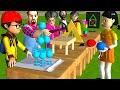 Scary Teacher 3D vs Squid Game Glass Tower and Wood Shaping 5 Times Challenge Nick and Tani Loser