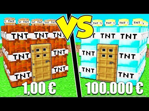 CASA DI TNT DA 1€ contro CASA DI TNT DA 100.000€ su MINECRAFT!