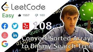 YouTube video 'Convert Sorted Array to Binary Search Tree (LeetCode 108. Algorithm Explained)'