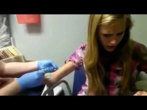Teen Girl Freaking Out And Crying Before Get A Needle Shot