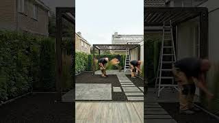 Создание чудесного сада с террасой🌿 #garden #терасса