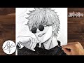 How To Draw GOJO SATORU | Anime Drawing Tutorial Easy step by step