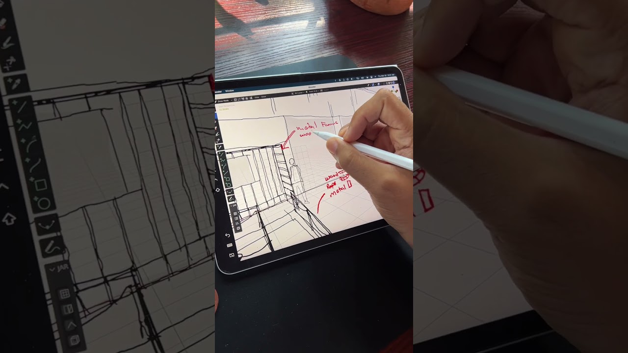 How I sketch a facade in 3D using grease pencil in blender