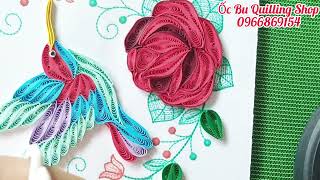Chuyển đổi nền không quilling sang nền có quilling thiệp hoa hồng từ giấy 2mm