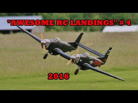 "AWESOME RC LANDINGS" - WW2 FIGHTERS LANDING COMPILATION # 4 - 2017