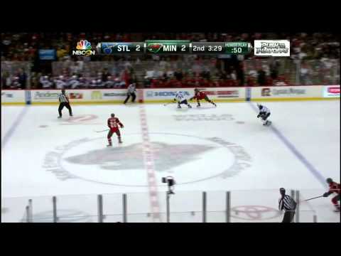 Jaden Schwartz wrist shot SHG 2-2 St. Louis Blues vs Minnesota Wild 4/10/14 NHL Hockey.