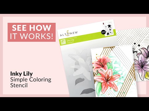 Easy to Use Inky Lily Simple Coloring Stencil for Paper Crafting